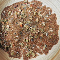 Evergreen Ember tin with herbs and spices – earthy rooibos and juniper herbal infusion