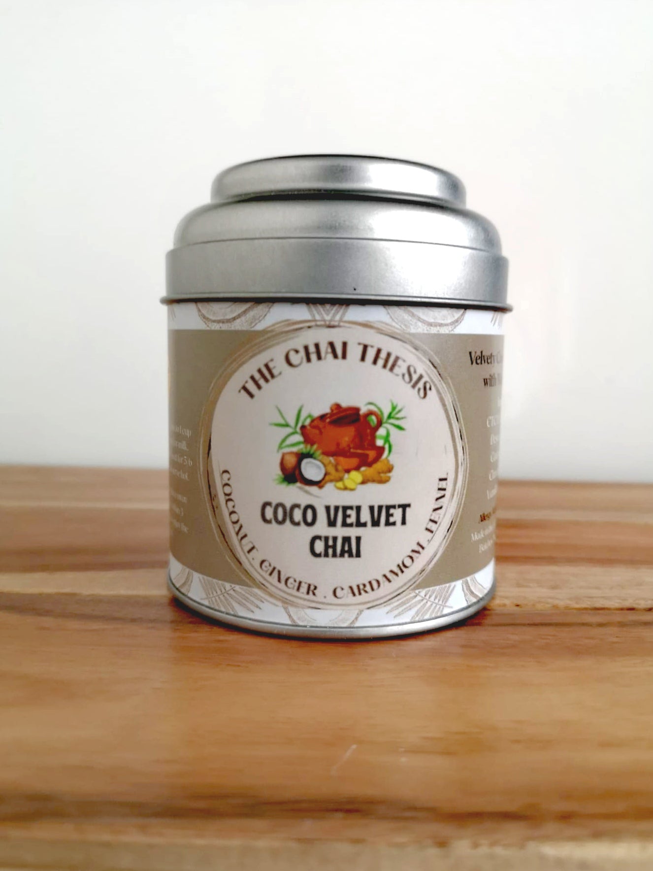Coco Velvet Chai tin – coconut and Assam black tea blend by The Chai Thesis