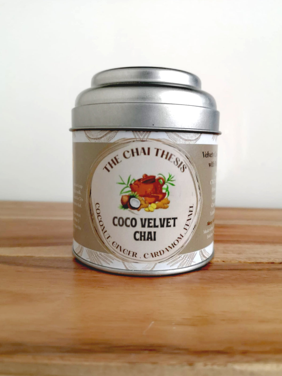 Coco Velvet Chai tin – coconut and Assam black tea blend by The Chai Thesis